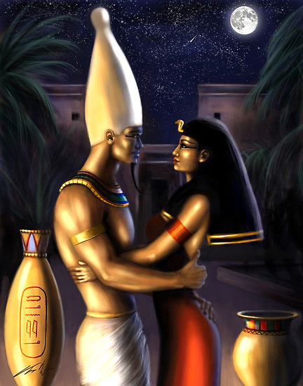 The Egyptian god Osiris and his sister-wife, the goddess Isis.